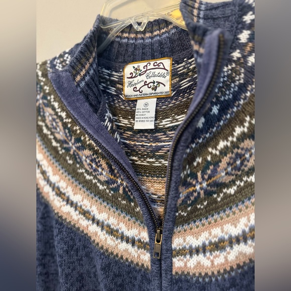 Nordic Patterned Blue Cardigan by Heirloom Collectibles - Picture 4 of 9